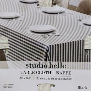studio belle TABLECLOTH & NAPKIN Set 60x102" Oblong/18x18" 6pcs BRAND-NEW w/tag